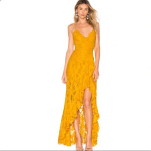 Majorelle Revolve Paisley Lace Maxi Dress in Gold Yellow Size XS